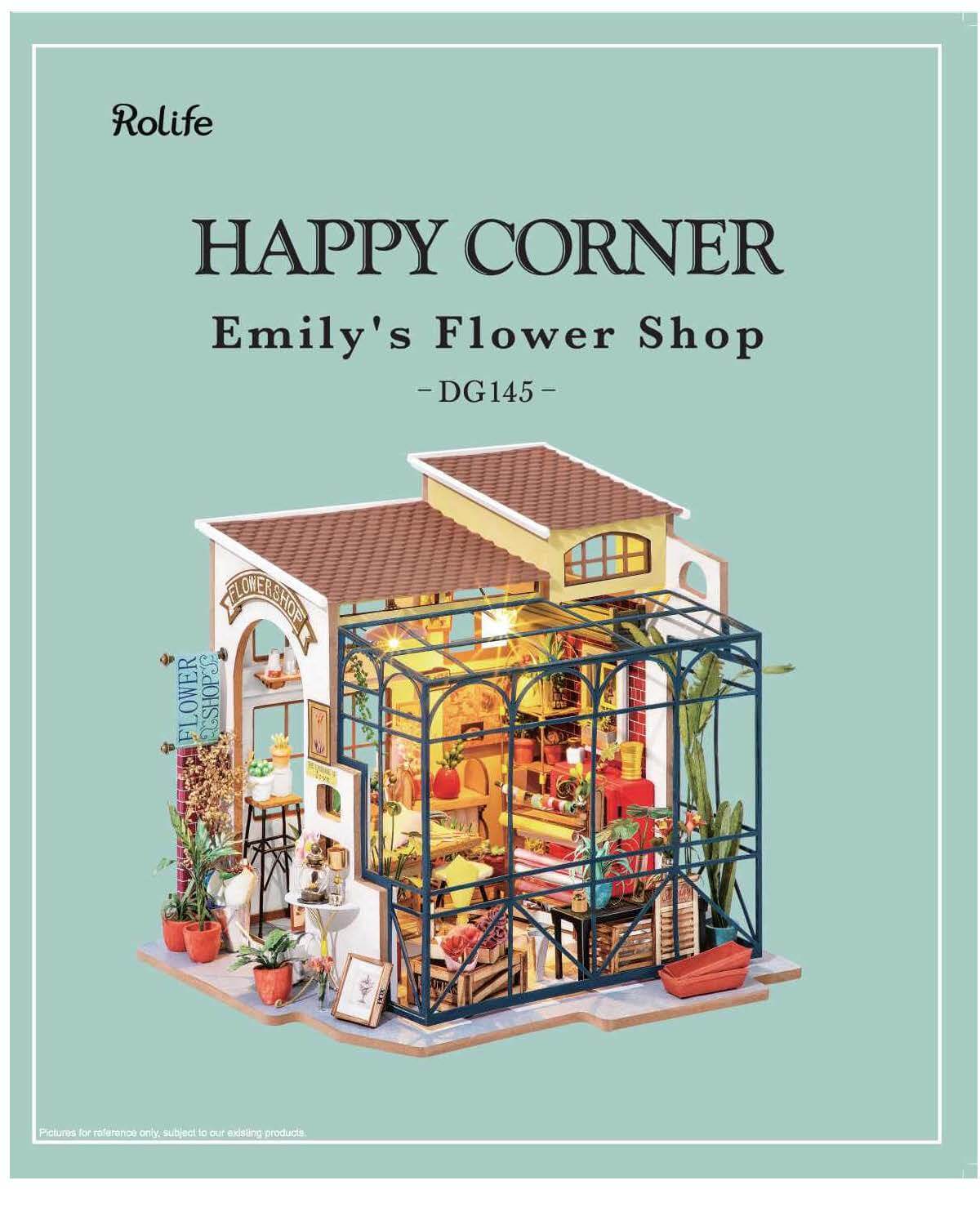Rolife Happy Corner Emily's Flower Shop DIY Miniature Kit