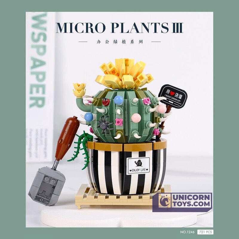 Potted Round Cactus | LOZ 1246 Building Bricks Eternal Plant Set for Ages 10+