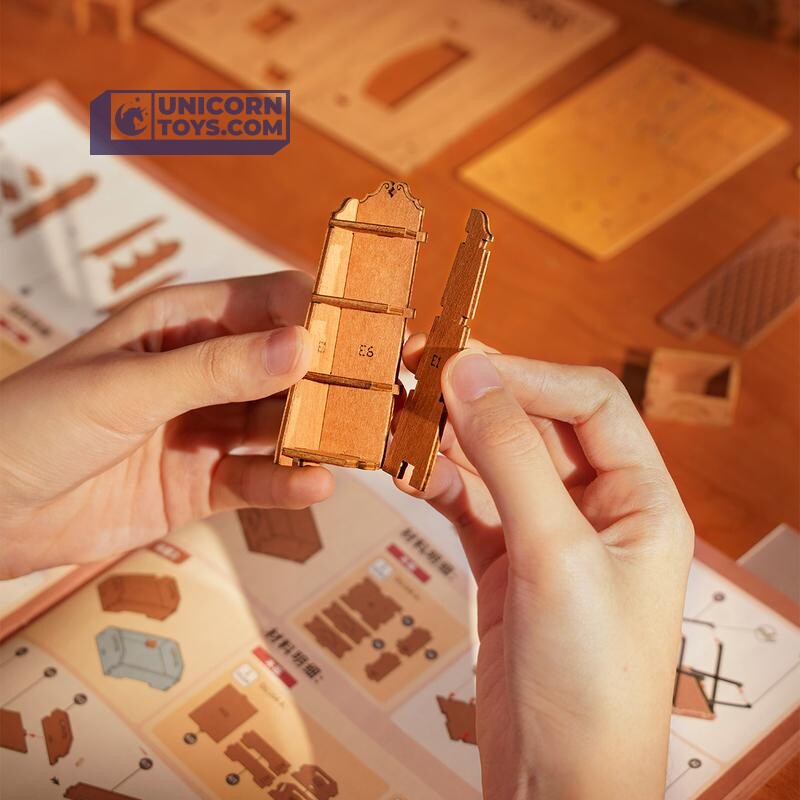 Corner Bookstore | Robotime DG164 DIY Dollhouse Miniatures Kit