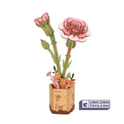 Pink Carnation | Rowood TW051 Wooden Flower Hand-Made Craft Gift & Decoration