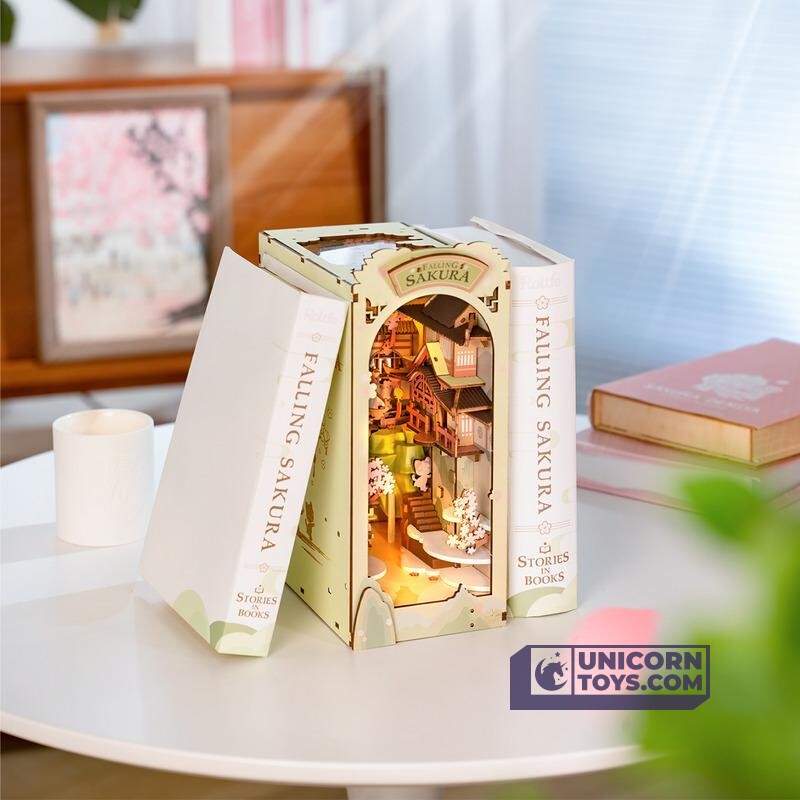Rolife Falling Sakura Book Nook avec éclairage TGB05 - DIY.nl